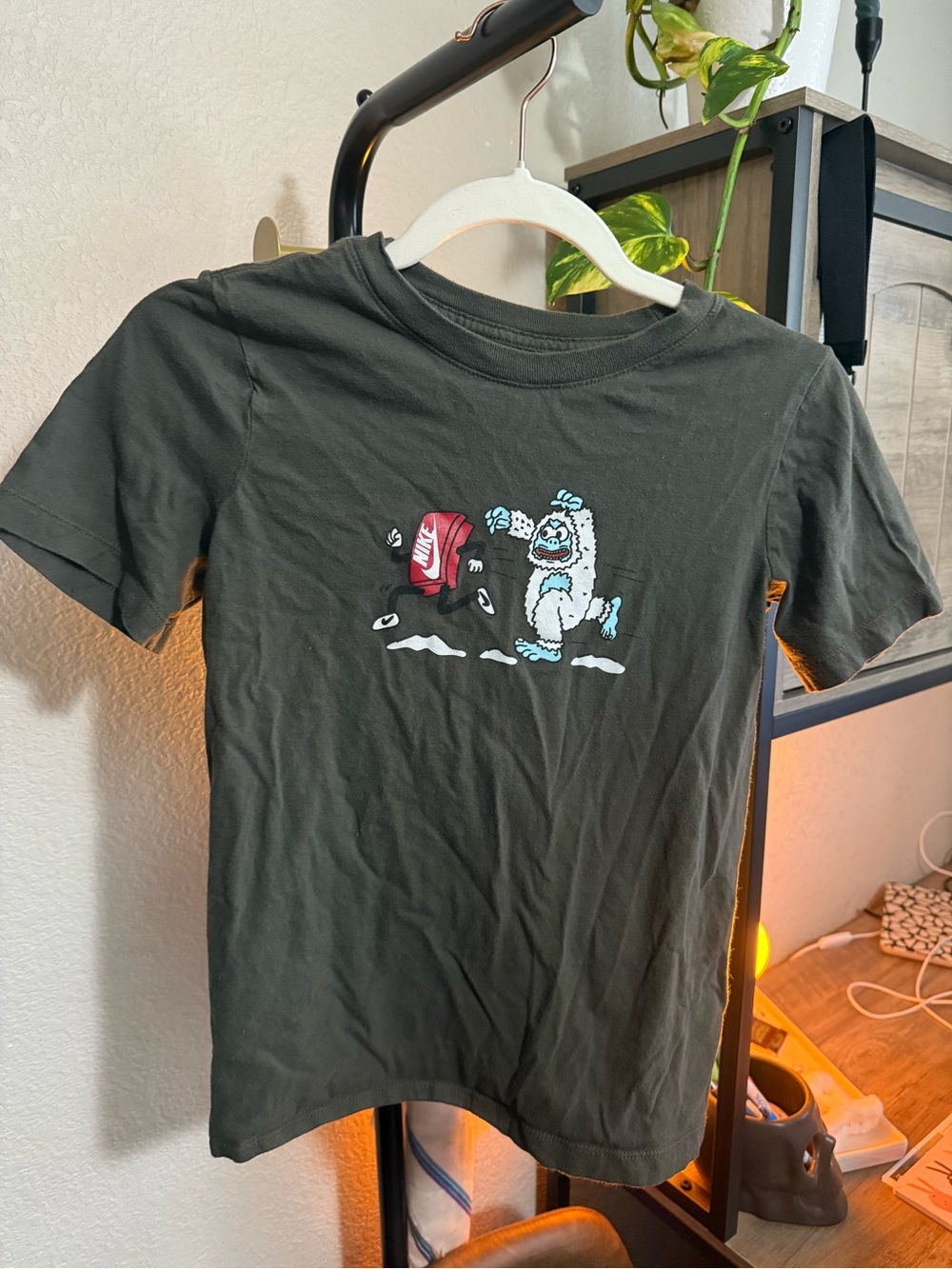 Nike Black Short Sleeve Tee with White Logo Print